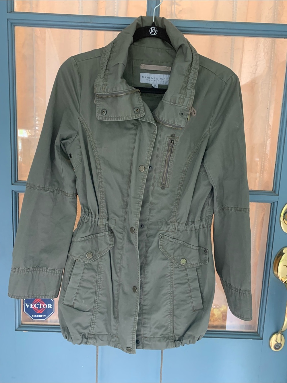 Marc New York Olive Green Drawstring-Waist Utility Jacket
